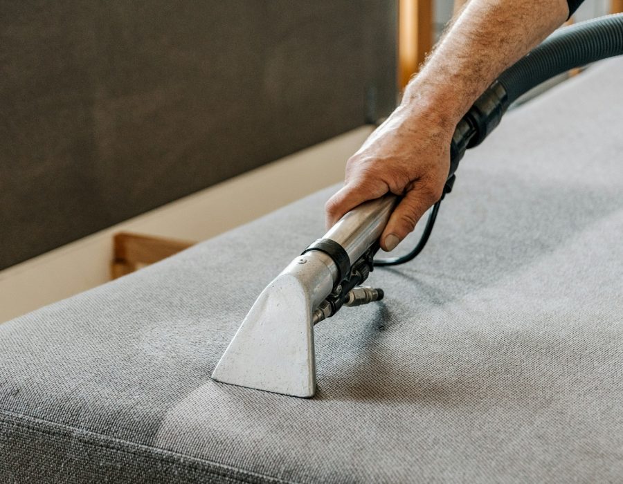 Professional cleaning service deep cleaning sofa at home.